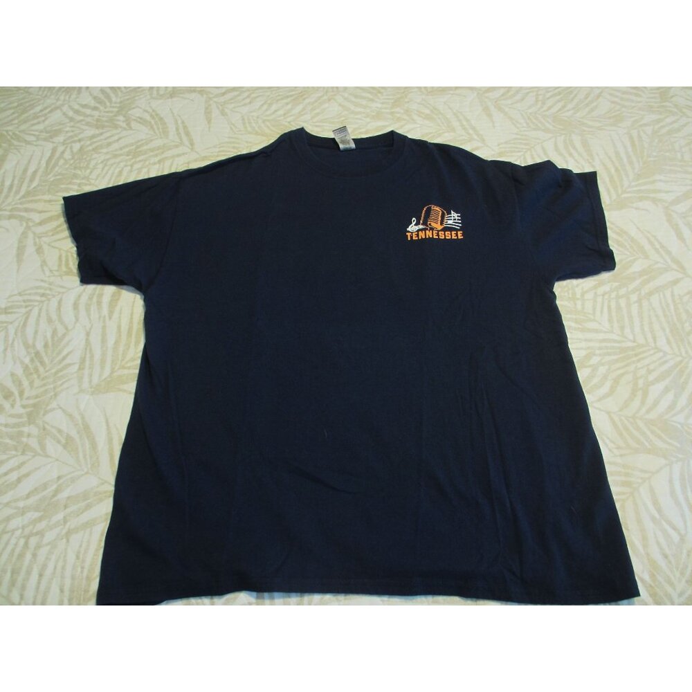 Tennessee Navy Graphic T-Shirt L Soft Cotton Music Design